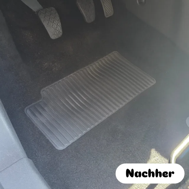 Fußraum – Nachher, Detailaufnahme der Fahrzeugaufbereitung