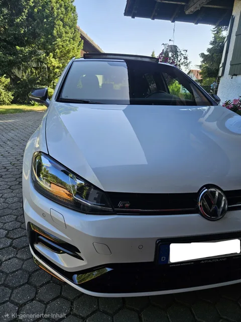 VW Golf 7 R – Frontansicht des weißen Fahrzeugs